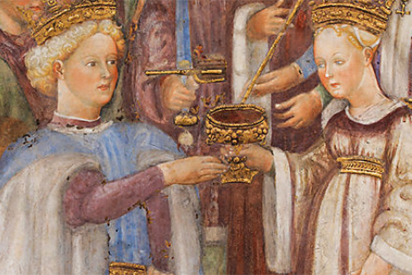 la regina Teodolinda con il re Autari